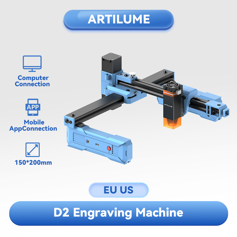 Fiber Laser Cutting Machine - Лазерный гравер Artilume D2 2.5/6W складной,