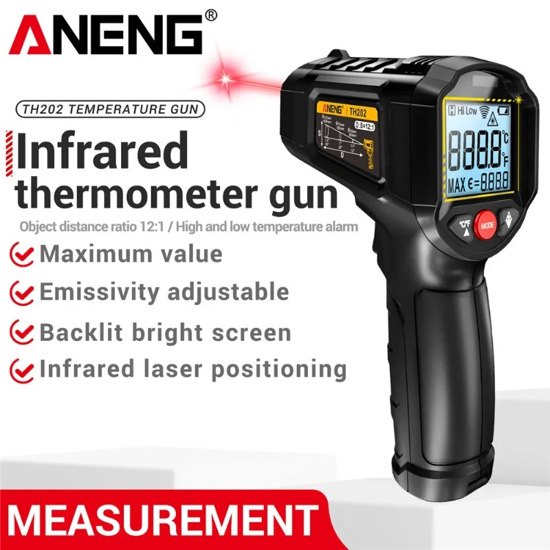 Industrial Laser Temperature Gun - ANENG TH202 Промышленные ручные термометры Автомобильный