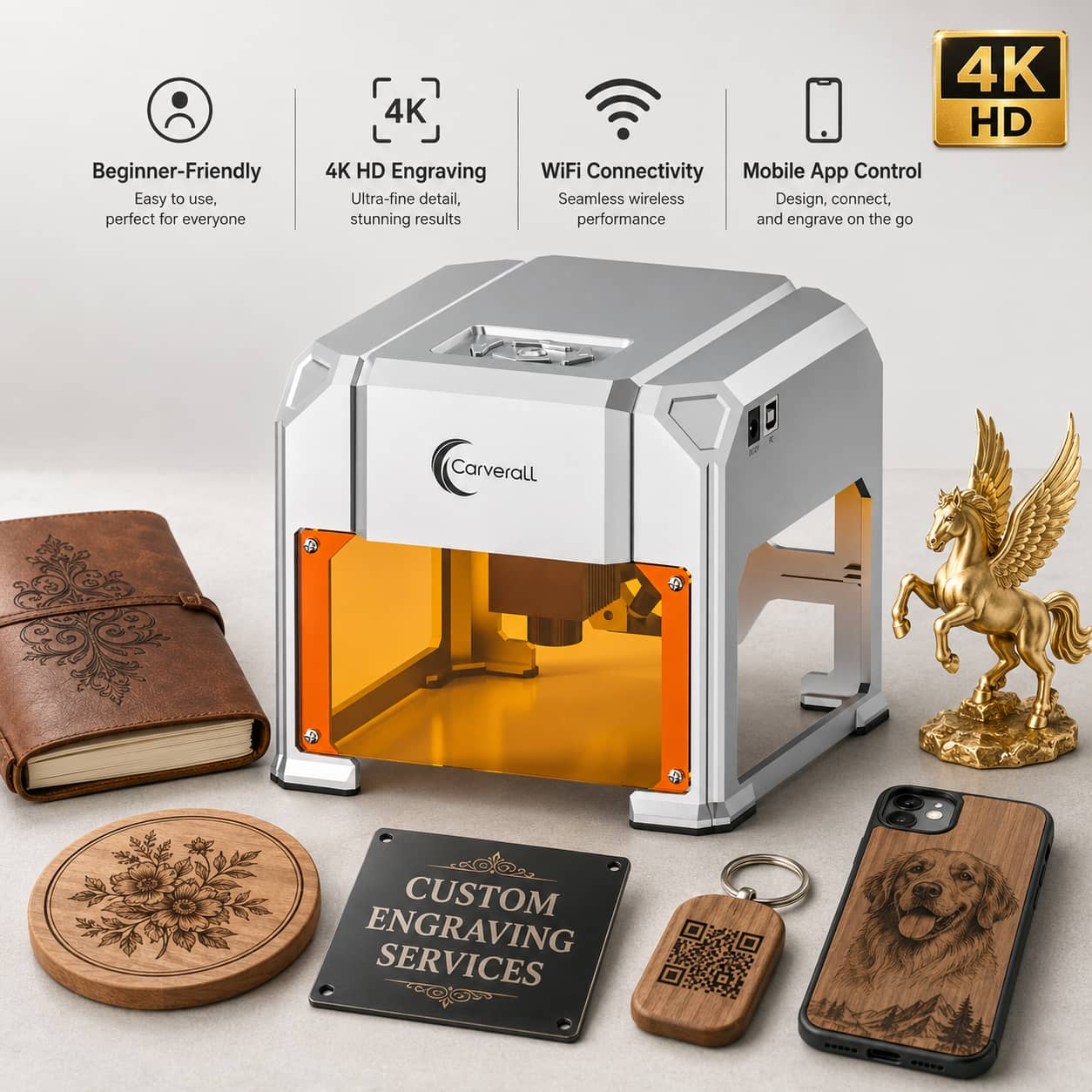 Fiber Laser Cutting Machine - Лазерный гравер Carverall, K4 3W, A1