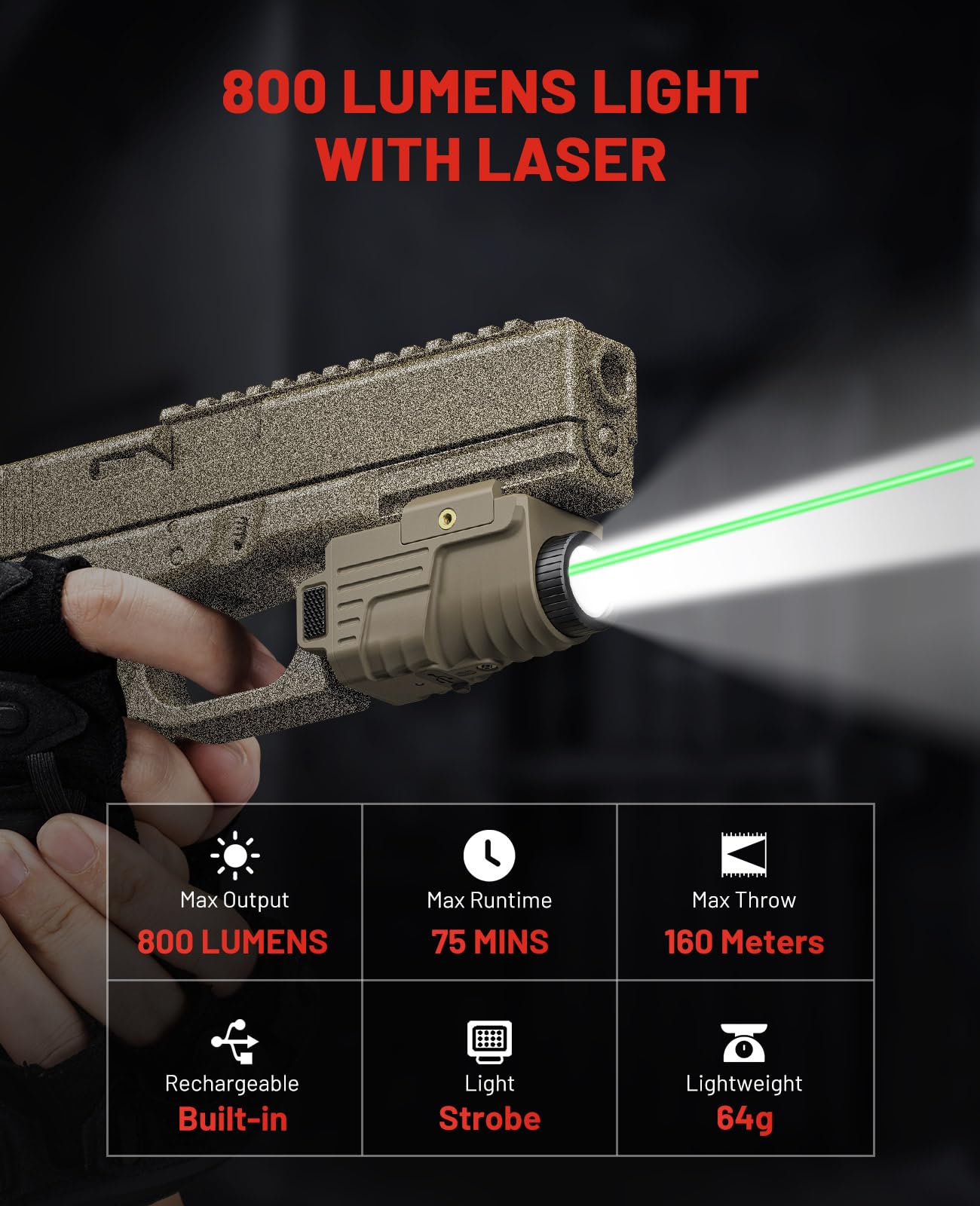 Фонарь-пистолет EZshoot с зеле – обзор и цена Industrial Green Laser