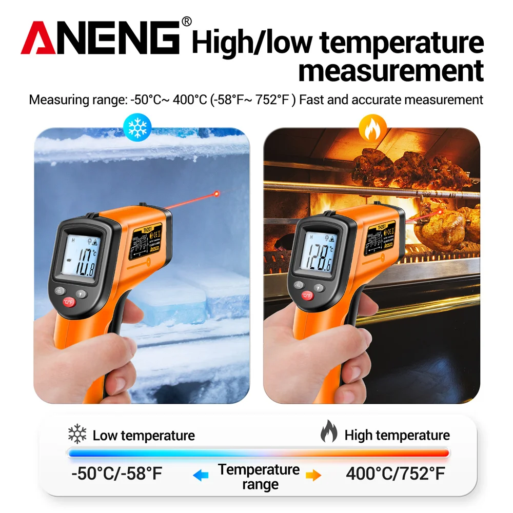 Цифровой инфракрасный термомет – обзор и цена Industrial Laser Temperature Gun