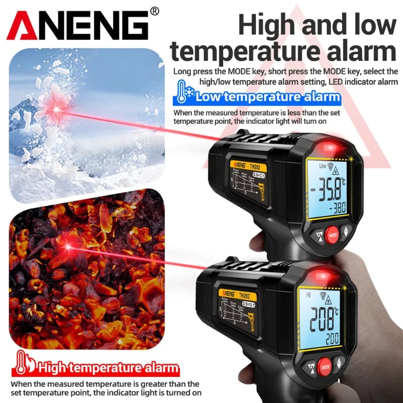 ANENG TH202 Промышленные ручны – обзор и цена Industrial Laser Temperature Gun