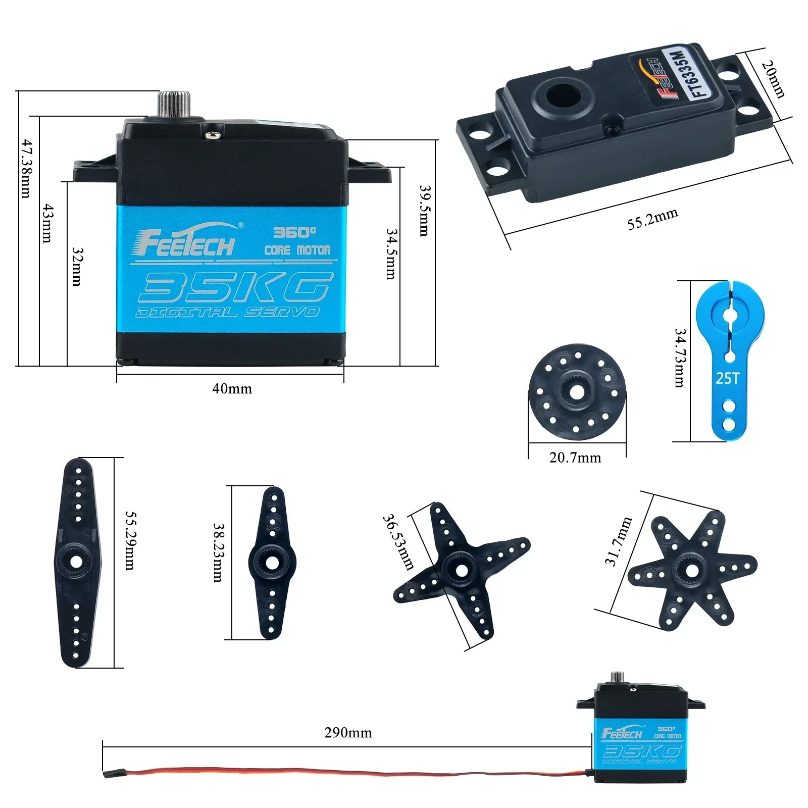 Feetech FT6335M Цифровой RC се – обзор и цена Servo Motor Cnc