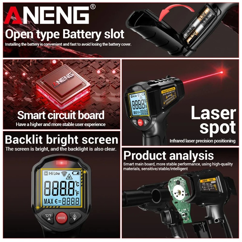 Бесконтактный инфракрасный тер – обзор и цена Industrial Laser Temperature Gun